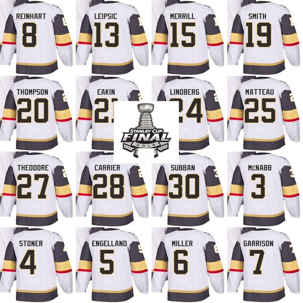 

2018 stanley cup final patch vegas golden hockey jersey knights away 29 marc-andre fleury 18 james neal 9 cody glass lindberg stefan matteau, Black;red