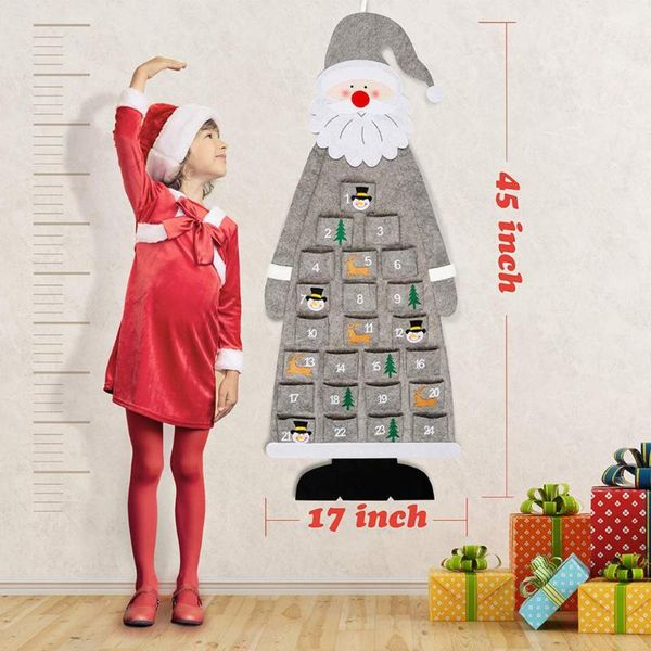 

christmas decorations n 3d santa felt advent calendar pendant with pockets 24 days hanging countdown indoor decor usj99