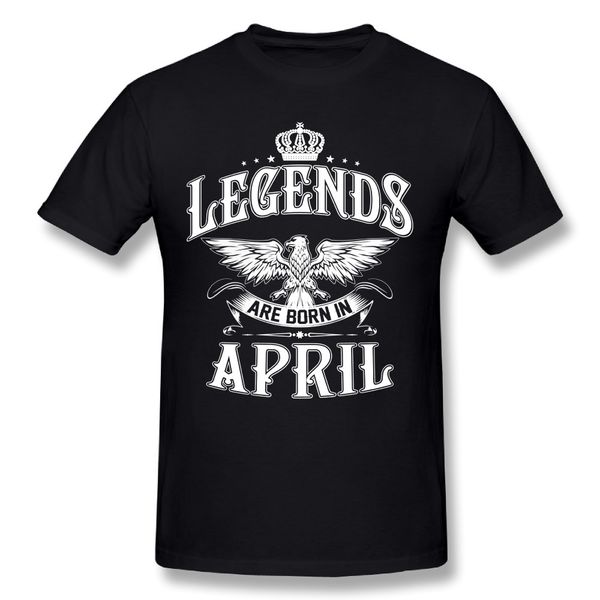 

midnite star funny tee shirt legends are born in april plain t shirt men's cotton short sleeve t-shirt birthday present