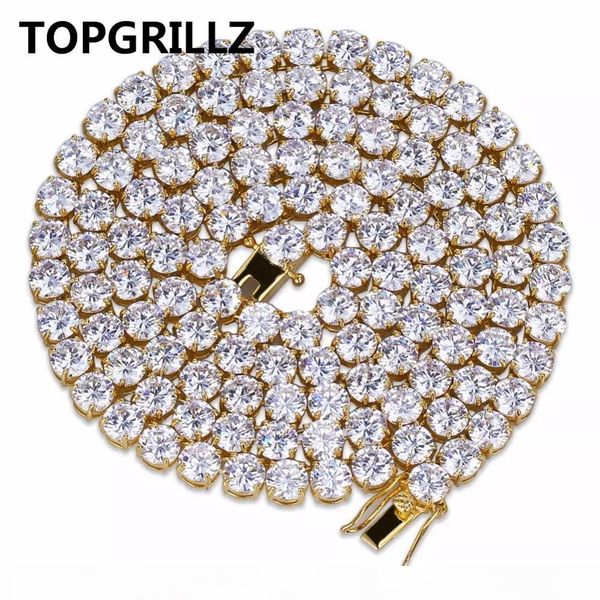 

whole salerillz hip hop all iced out necklace 1 row micro pave cz stones tennis chain necklaces for men & women 20",24",30&quo, Silver