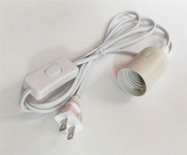 Cord venda 1.8M cabo de alimentação E27 lâmpada Casquilho redonda com fio interruptor para lustre bulbo suporte da lâmpada 85-265V penduradas luz soquete