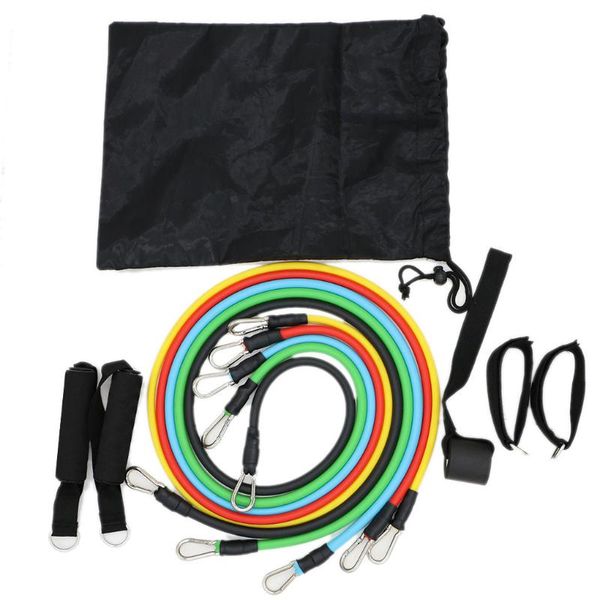 

11pcs resistance bands tube set stretch training rubber expander tubes pilates fitness gum elastic pull rope equipment