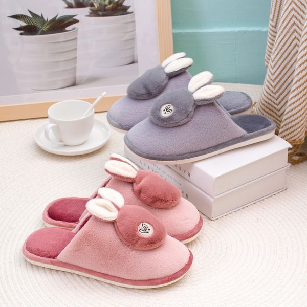 

new autumn and winter women slippers korean indoor soft-soled non-slip silent floor home shoes plush home slippers shoes, Black