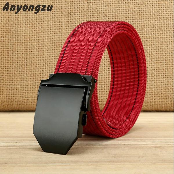 

fashionable multipurpose knitting men nylon belt young smooth buckle female adjustable canvas waistband various colour available, Black;brown