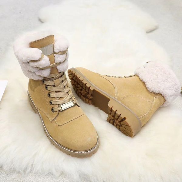 

sell wgg snow boots winter wool women boots warm comfortable cotton shoes mid-tube boot fashion styling casual shoes, Black