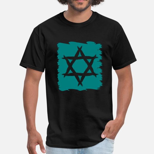 

star of david t shirt men printing 100% cotton round collar vintage fitness humor spring autumn slim shirt