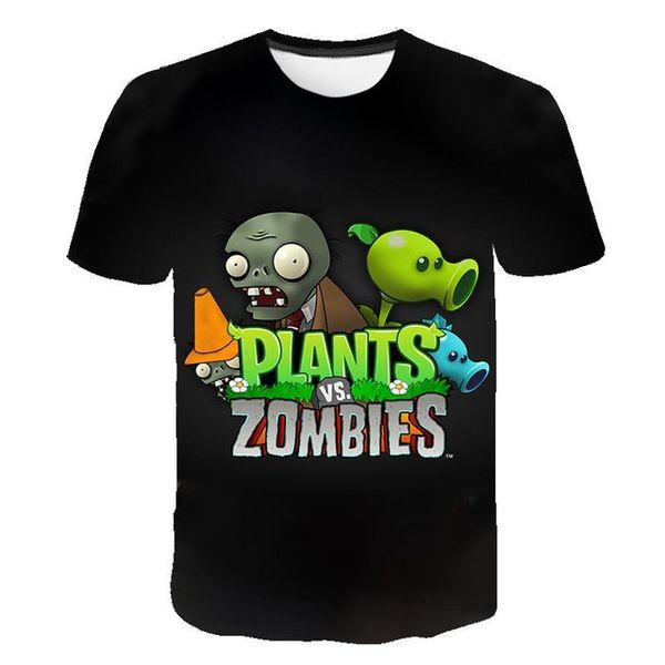 

new plants vs zombies printed boy girl games peashooter 4-20 years old 3d print shirts plus size horror humor men clothing