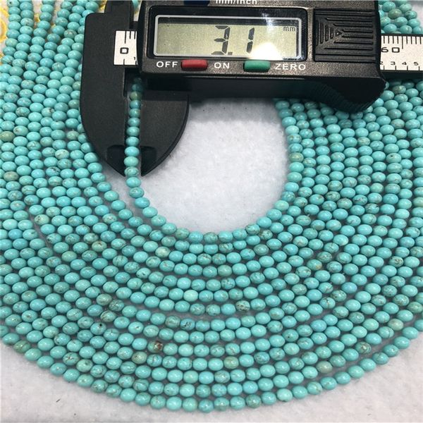 

turquoise beaded necklaces 2mm 3mm optimized turquoise natural stone fashion jewelry gift for men women beads necklace bracelets accessories, Silver