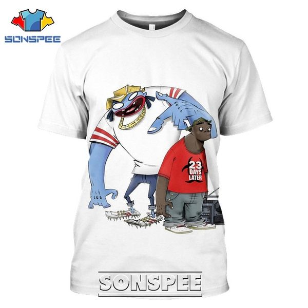 

men gorillaz popular cartoon 3d print shirts funny plus size funny men clothing