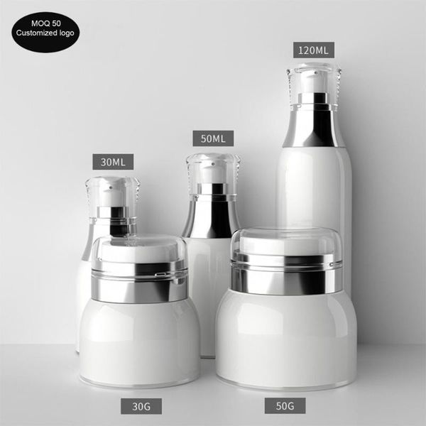 

12pcs/lot 30ml/50ml/120ml 30g 50g acrylic cylindrical high grade vacuum cream jar facial airless bottle for cosmetic