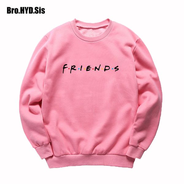 

2020 spring friends letter print women sweatshirt sweats crew neck harajuku long sleeve autumn female clothing for teens girls, Black