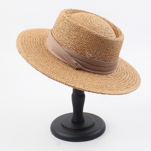 

fibonacci 2020 new summer straw hats elegant hepburn style concave women leisure holiday beach sun hat, Blue;gray