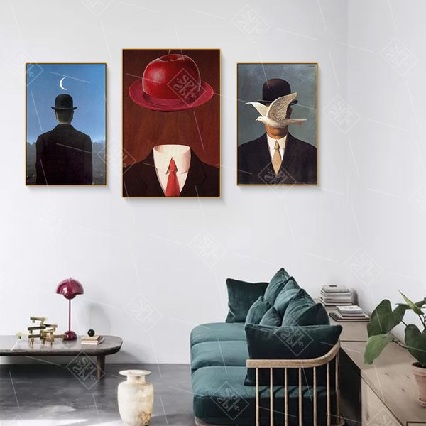 

магритт художник сюрреалист картина печать на холсте аннотация wall art picture for living room украшения дома постеры и распечатывает