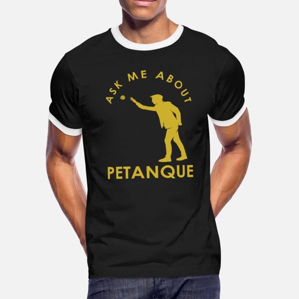 

french boules player ask me about petanque graphic t shirt men custom tee shirt round neck basic solid cute new fashion spring autumn shirt