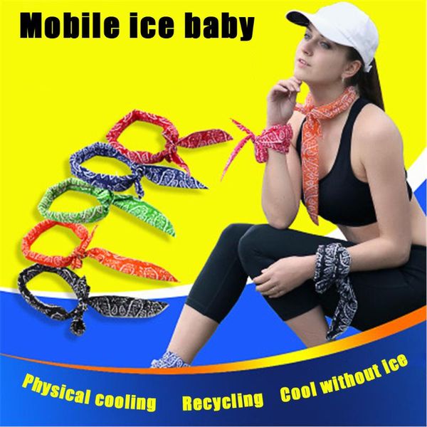 

outdoor all cotton printing cooling and cooling scarf sports scarf headband bandanas turban hand band magic scarveoutdoor, Blue;gray