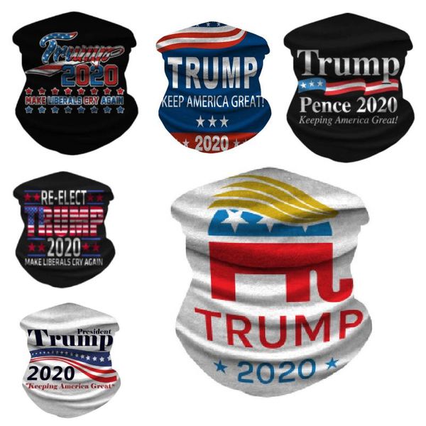 

2020 trump face mask washable recyclable for american election printed dust mask outdoor bicycle neck magic scarf silk scarf