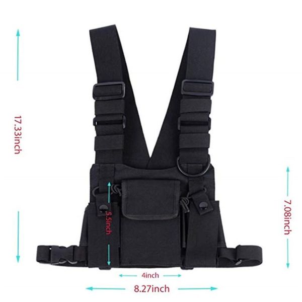 

abbree radio chest harness chest front pack pouch holster vest rig bag for walkie talkie motorola baofeng tyt wouxun