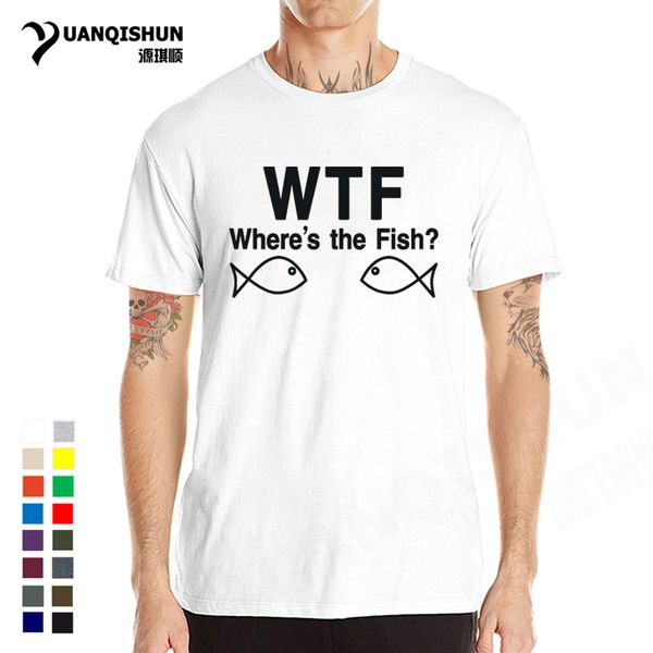 

wtf где рыба смешные футболки рыбалок tshirt две рыбы обращенных друг к другу юмор печать футболки унисекс тис лучшие качества