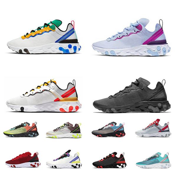 

react element 55 87 men women running shoes camo total orange black white metallic gold tour yellow solar red total orange sports sneakers