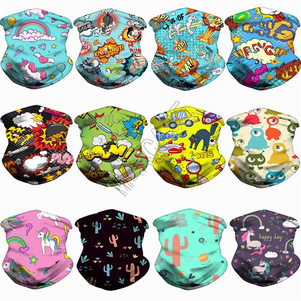 

84 стили дети мультфильм спорт шарф unicorn лица маски магическая бинты детские ободки hairwraps лицевые маски цикл горлового кольца головно, Red;brown