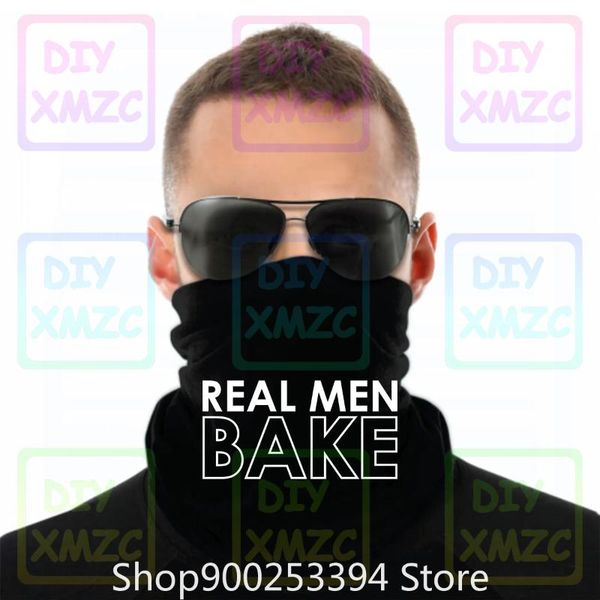 

real men bake bandana funny novelty cook kitchen chef baker gift present, Blue;gray
