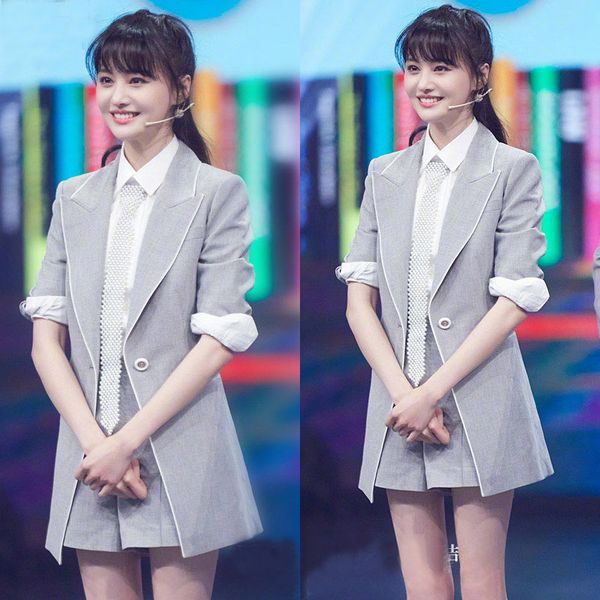 

two piece dress graph the spring and autumn period paragraphs zheng shuangtong thin pants suit women leisure fashion professional li, White
