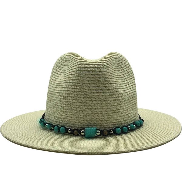 

wide brim hats simple women panama hat summer sun for men beach straw girl uv protection cap chapeau femme, Blue;gray