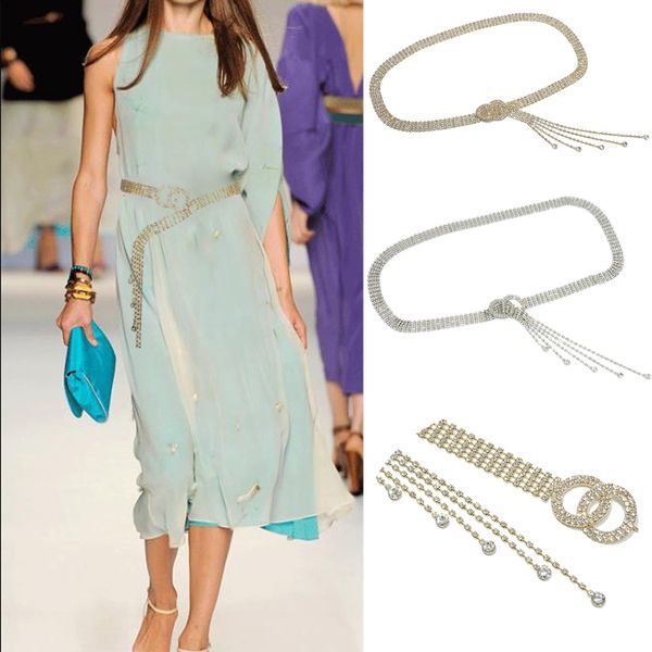 

2020 алмазный пояс новая мода дамы элегантный женский полный горный хрусталь украшения кисточкой талии цепи bg-1330, Black;brown