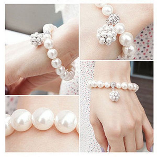 

fashion korea style women's bracelet pearl luxury ladies bangle bracelet for women jewelry accesories, Black