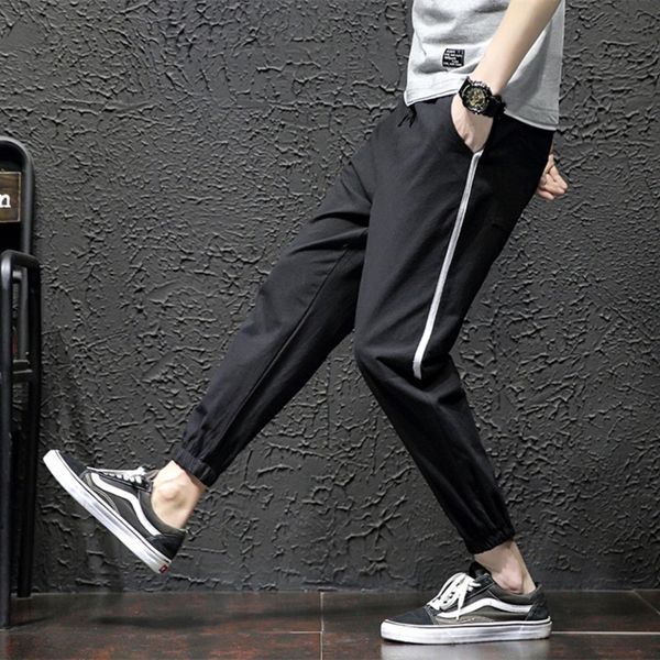 

2019 summer new men's harem tight casual leggings casual ankle-length pants trendy 9 pants large size fgvki, Blue