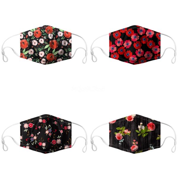 

sun face masks rabbit print earloop dust filtritionmascherine anti saliva mouth mask cover breathable#899, Black