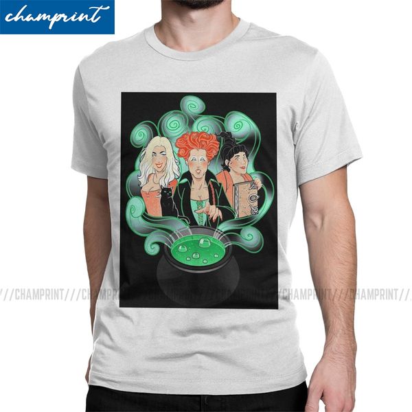 

men's hocus pocus t shirts sanderson sisters halloween witch cotton novelty short sleeve o neck tee shirt big size t-shirts