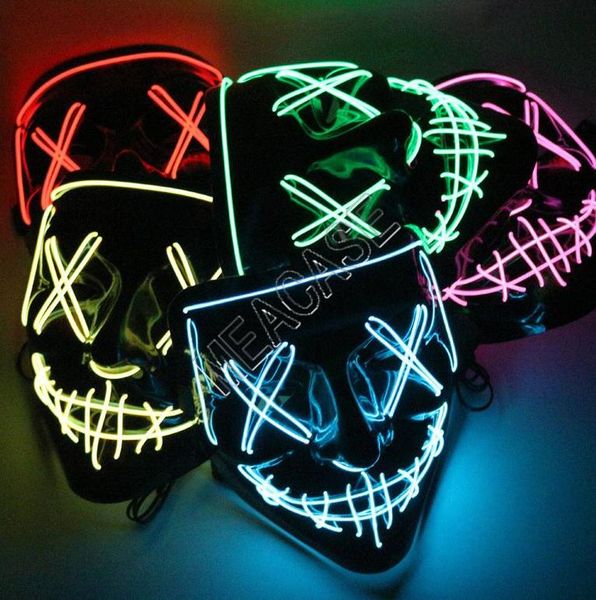 

luminous face masks for halloween designers led glowing horror mask purge face cover costume dj party light up masks glow in dark d81805
