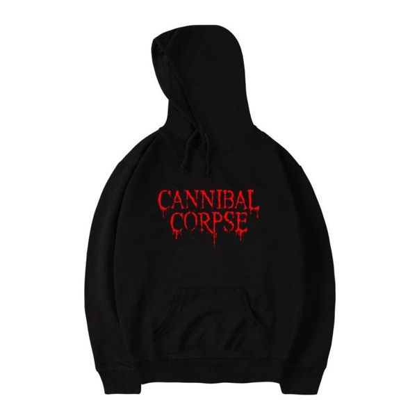 

brutal death metal cannibal corpse hoodie sweatshirt band name logo print fashion cotton pullover men cannibal corpse hoodie, Black