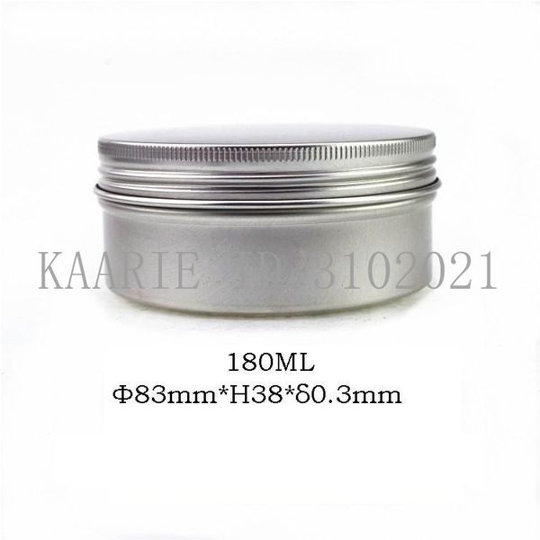 

storage bottles & jars 180g refillable box empty round aluminum metal tin bottle with lids 180ml cosmetic cream diy seal 83*38mm jar