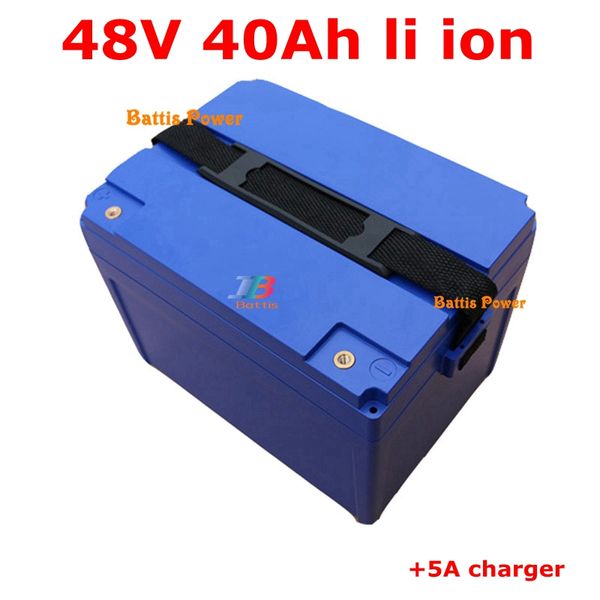 

48v 40ah lithium ion battery pack 48v li batteries for 3000w electric bike bicycle e scooter + 5a charger