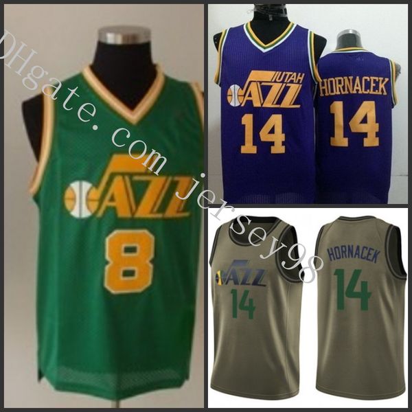 

utah jazz men #8 deron williams #14 jeff hornacek green nba men green jersey, Black