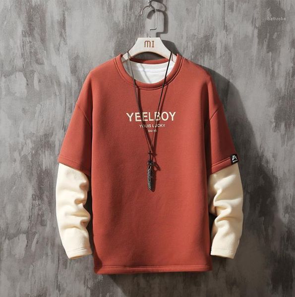 

long sleeve crew neck sweatshirts casual fashion panelled male clothing 2020 mens designer hoodies spring autumn, Black