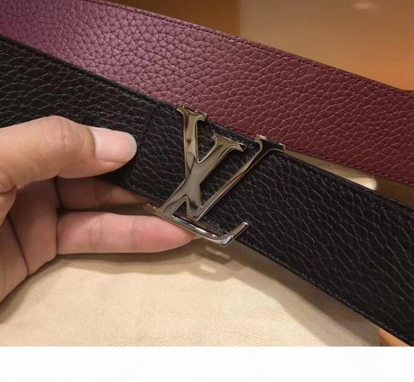 

letter hang buckle steel m9152u adjustable gancini reversible vara buckle belt official men belts with box, Black;brown