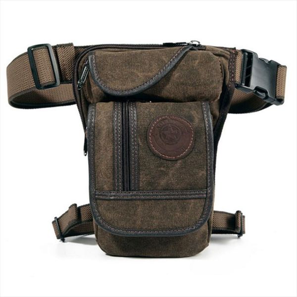 

men vintage drop leg bag fanny pack thigh belt hip bum military tactical for travel motorcycle nylon canvas riding waist pouches