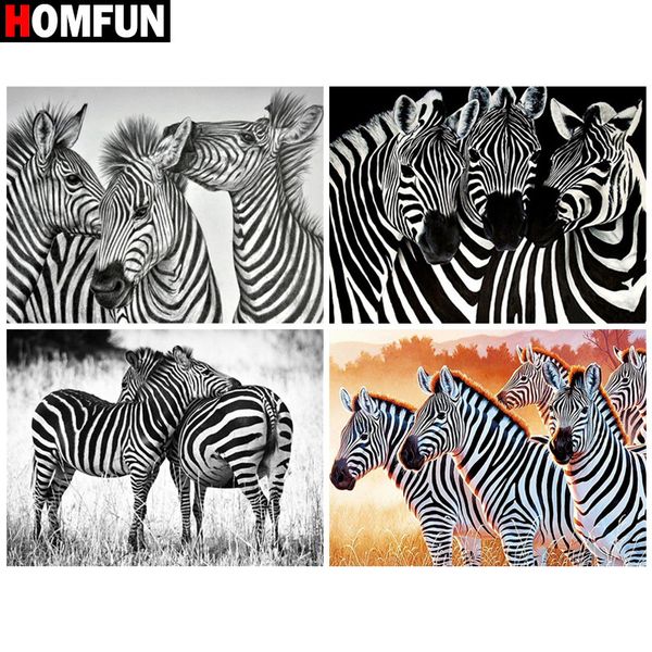 

homfun square round drill 5d diamond painting environmental crafts full diamond embroidery "zebra grassland" home decor