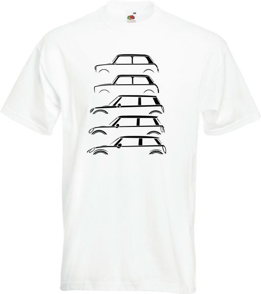 

evolution of mini car silhouette cooper works car silhouette famous brand design summer new print man cotton fashion tees