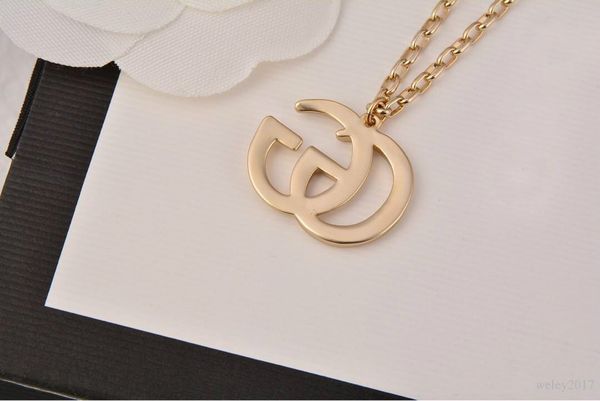 

new fashion jewelry women letter g designer pendant necklace high-end version elegant gold chain for men necklaces couple fashion style, Silver