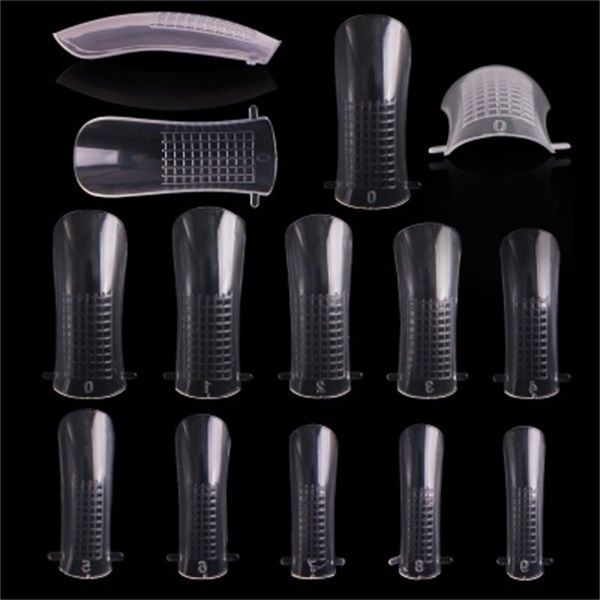 

100pcs nail piece magic nail tips scale crystal nail art acrylic ptherapy nails extension finger tools manicure extend false nails, Red;gold