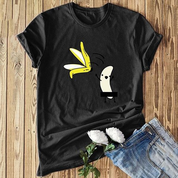 

женщины тенниски женщина повседневной graphic tees женщина полиэстер лето тройники amp топы harajuku banana с banana peel off fuuny kawaii ф, White