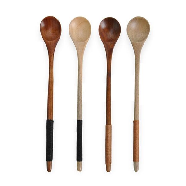 

wood multifunctional cocktail spoons with long handle gold stirrer barware fruit juice mixing spoon drinking tools seasoning spoon lx2417