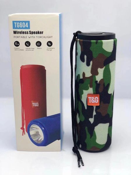

tg604 tg-604 outdoor portable led flashlight wireless bluetooth speaker subwoofer waterproof 1200mah 50pcs/lot
