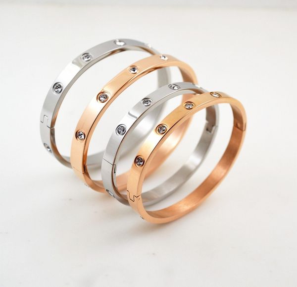 

18k gold 316l stainless steel fashion bangle bracelet with stone for men or wamen gift bracelet, Golden;silver