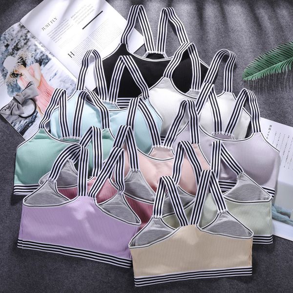 

sports bra women fitness underwear female gym running bra women gym yoga running high elastic cotton solid sports, White;black