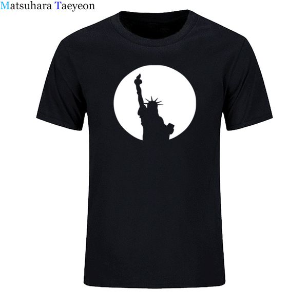 

бренд мужчины с коротким рукавом рубашка американской богиня свобода o-образного вырез футболки мужчин нового летний хлопок мода футболка на